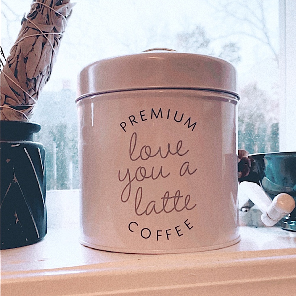 Premium love you a latte coffee canister